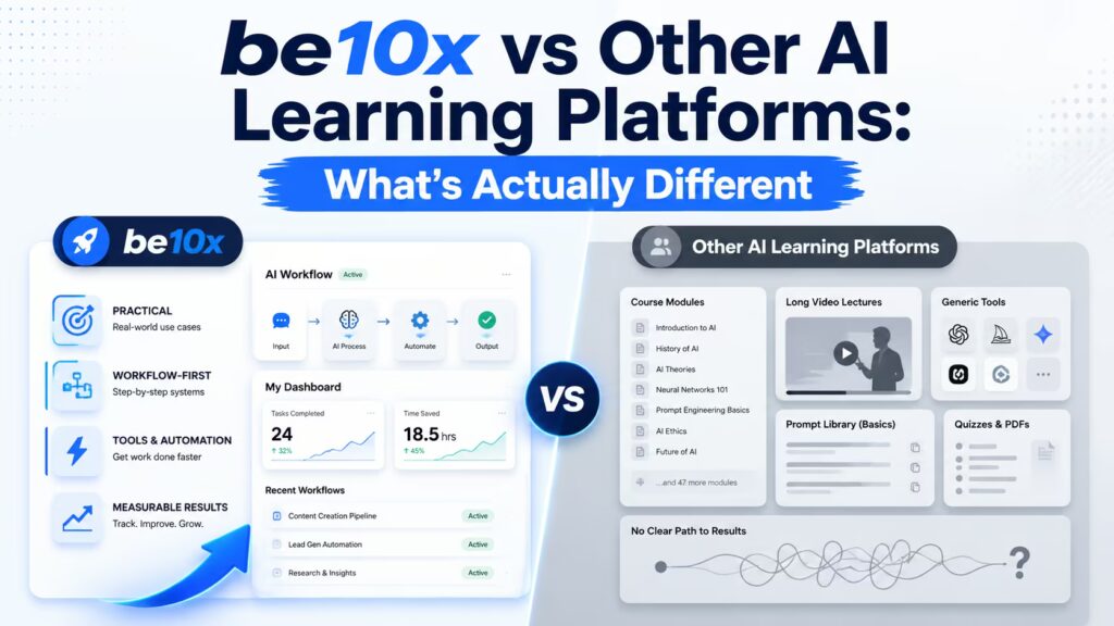 Be10x vs Other AI Learning Platforms: What's Actually Different 2 c56e6db2 51a9 4609 b6ed b09b6cc20722